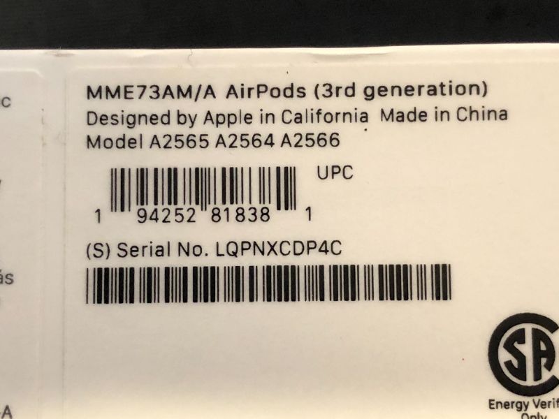 Photo 1 of Apple AirPods (3rd Generation)
