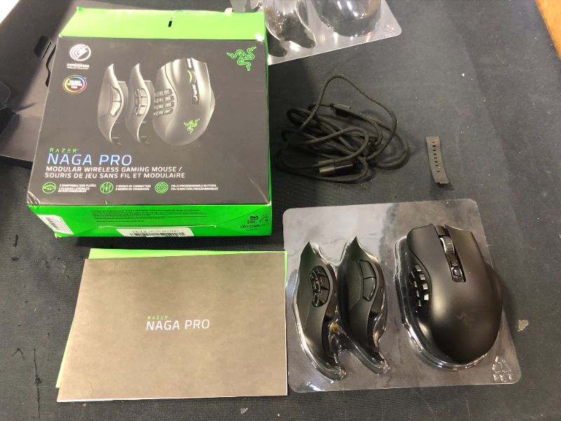 Photo 2 of Razer Naga Pro Wireless Gaming Mouse: Interchangeable Side Plate w/ 2, 6, 12 Button Configurations - Focus+ 20K DPI Optical Sensor - Fastest Gaming Mouse Switch - Chroma RGB Lighting
