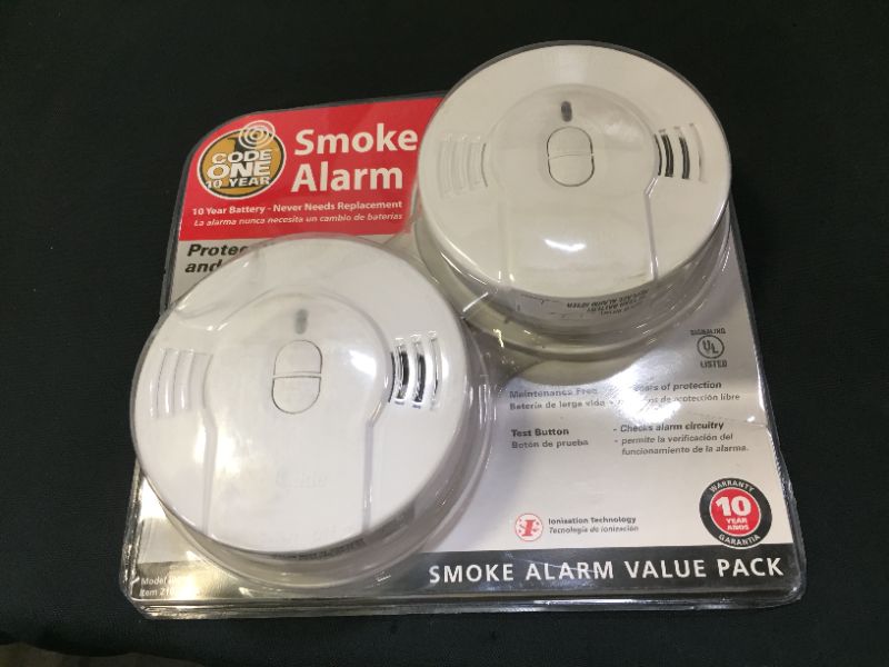 Photo 2 of 10 Year Worry-Free Smoke Detector, Lithium Battery Powered, Smoke Alarm, 2-Pack
