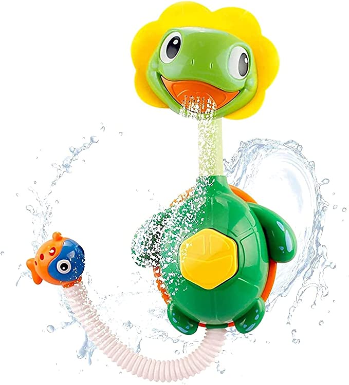 Photo 1 of Little Bado Turtle Baby Bath Toys Spray Bathing Tub Fountain Toys for Kid Hand Shower Floating Bathtub Shower Pool Bathroom Toy for Baby Toddler Infant Kids
