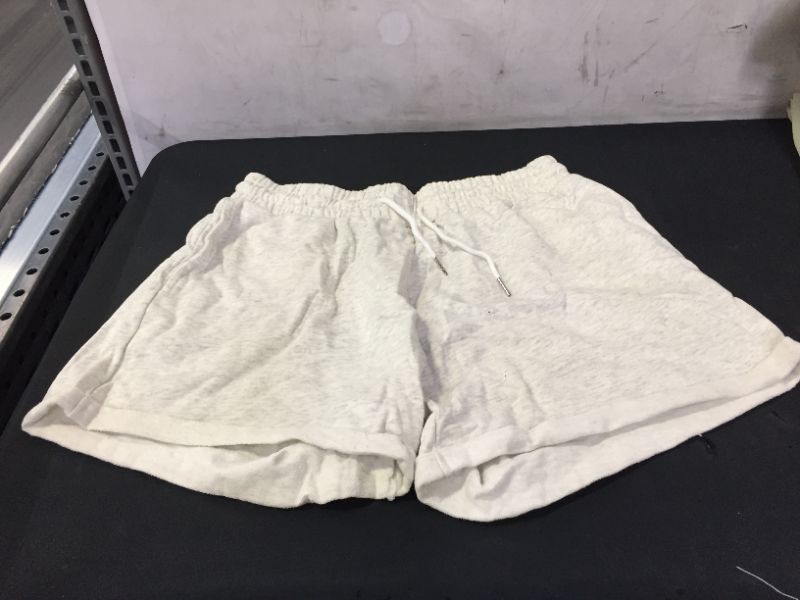 Photo 1 of Women's Drawstring Comfy Shorts with Pockets gray/white XL