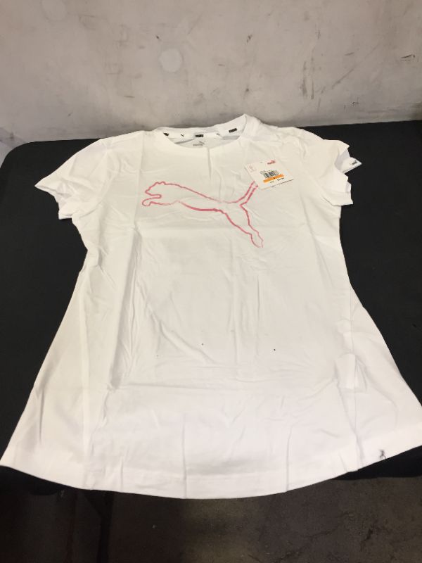 Photo 1 of WOMENS PUMA SHIRT WHITE WITH PINK LOGO SMALL