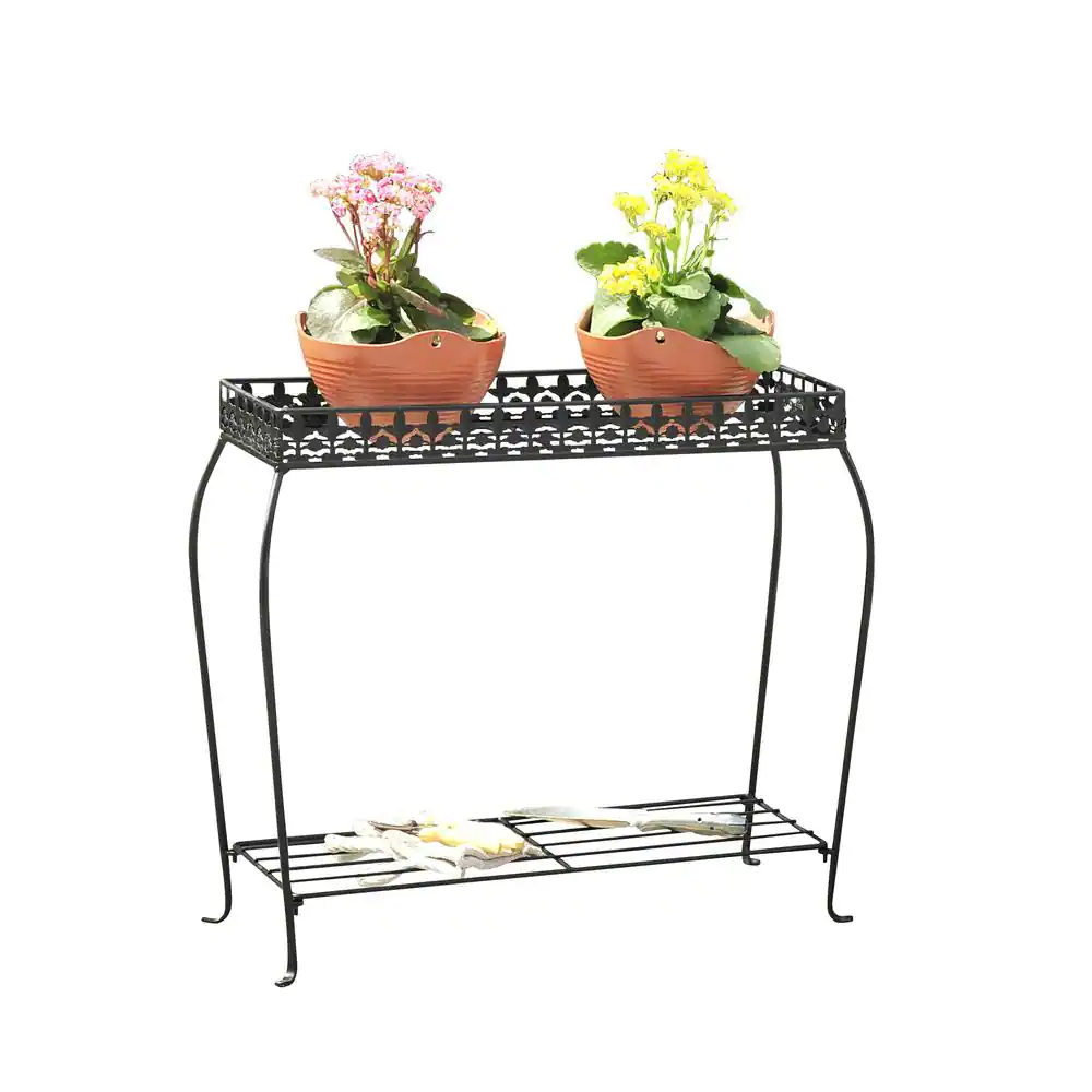 Photo 1 of 23 in. Rectangular Iron Plant Stand
