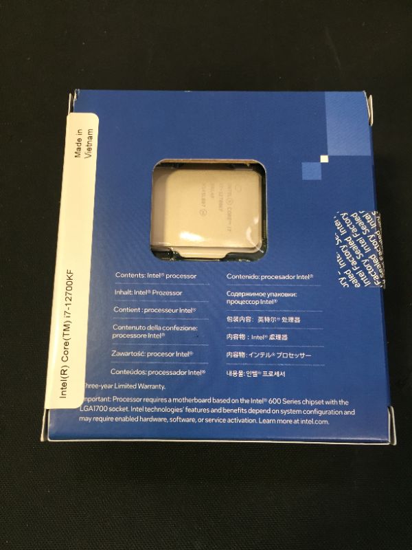 Photo 1 of Intel Core i7-12700KF Desktop Processor 12 (8P+4E) Cores up to 5.0 GHz Unlocked  LGA1700 600 Series Chipset 125W
