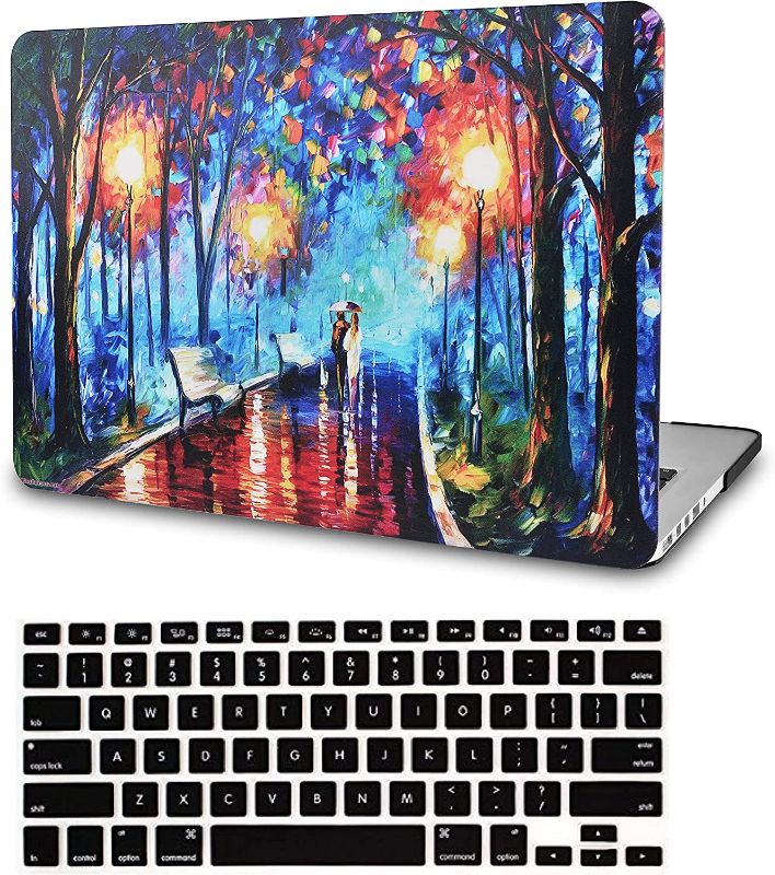 Photo 1 of KECC Compatible with MacBook Air 13 inch Case 2020 2019 2018 Release A1932 Retina Display + Touch ID Protective Plastic Hard Shell + Keyboard Cover (Rainy Night)
