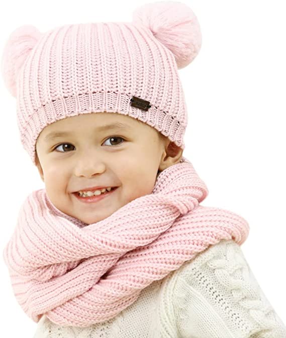 Photo 1 of FURTALK Toddler Winter Hat Pom Beanie Fleece Lined Knit Hats for Baby Kids Boys Girls 1-3 Years
