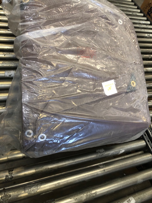 Photo 5 of 30' x 50' Super Heavy Duty 16 Mil Brown Poly Tarp Cover - Thick Waterproof, UV Resistant, Rip and Tear Proof Tarpaulin with Grommets and Reinforced Edges - by Xpose Safety