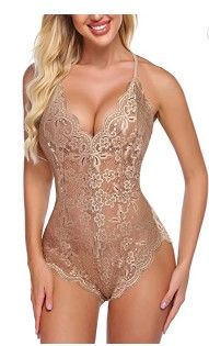 Photo 1 of Avidlove Women One Piece Lingerie Deep V Teddy Sexy Lace Bodysuit LARGE 