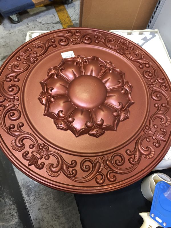 Photo 1 of Ekena Millwork CM27SYACS Sydney Ceiling Medallion, 27 3/4"OD x 2"P (Fits Canopies up to 5 3/4"), Hand-Painted Antique Copper
