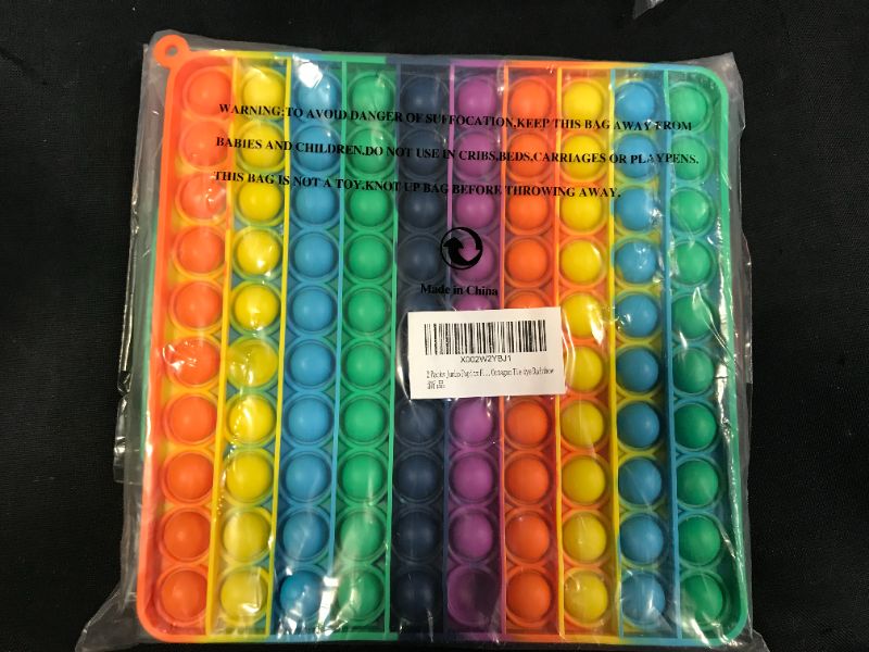Photo 3 of 2 Packs Jumbo Toy for Kids Adult, Giant Huge Large Mega Big Press Pop Poppop Poop Popper Po it Sensory Austim Anxiety ADHD Stress Relie Game Square Octagon Tie dye Rainbow
