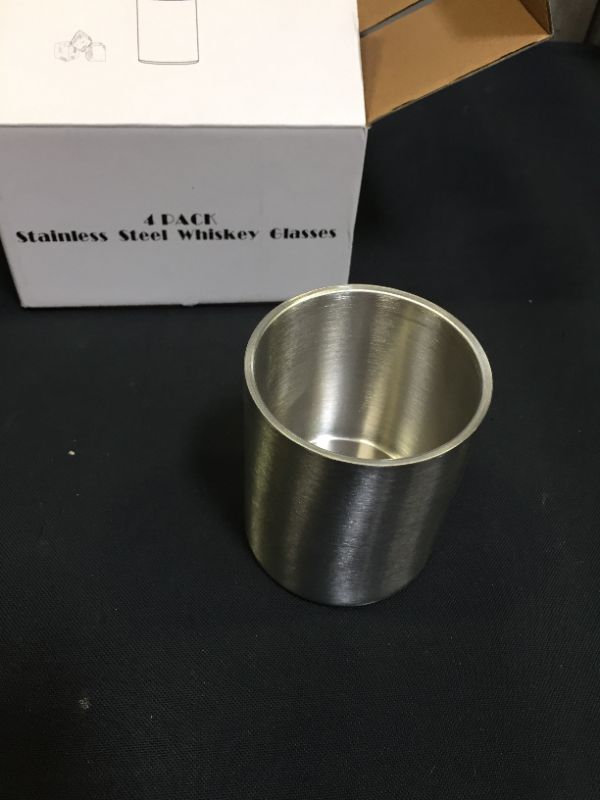 Photo 3 of 4 pack stainless steel whisky glasses 