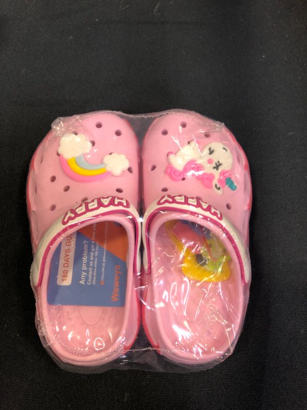 Photo 2 of WEWEYA KIDS GARDEN CLOGS PINK 
SIZE 4-5 TODDLER