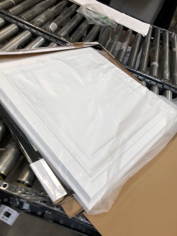 Photo 4 of Art3d PVC Ceiling Tiles, 2'x2' Plastic Sheet in White (12-Pack) 24"x24" White 1 12