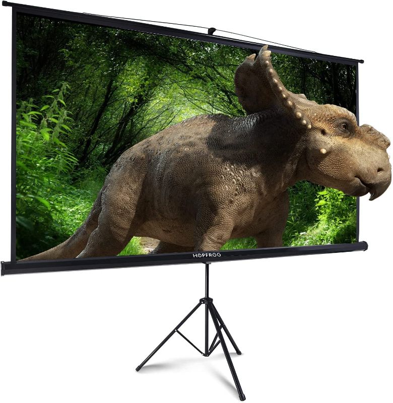 Photo 1 of 120 Inch Projector Screen & Tripod Bundle Large White Movie Screen, Portable Video Projection Screen for Backyard Home Theater