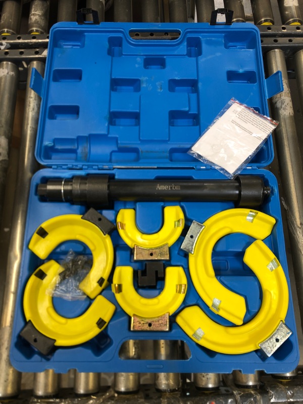 Photo 1 of Amerbm Spring Compressor Tool Macpherson Interchangeable Fork Strut Coil Extractor Tool Set with Safety Guard (Overload Protection Device) and Carrying Case Allow The Use of Impact Wrenches
