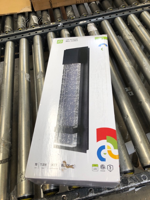 Photo 1 of ASD LED Wall Mount Light Fixture | Crystal Bubble Glass Sconce Lighting | 18" 11.5W (120V) 500Lm 3000K/4000K/5000K Adjustable | Outdoor & Indoor Lamp, Dimmable, Waterproof, ETL Listed | Black 18 inch 1 Pack