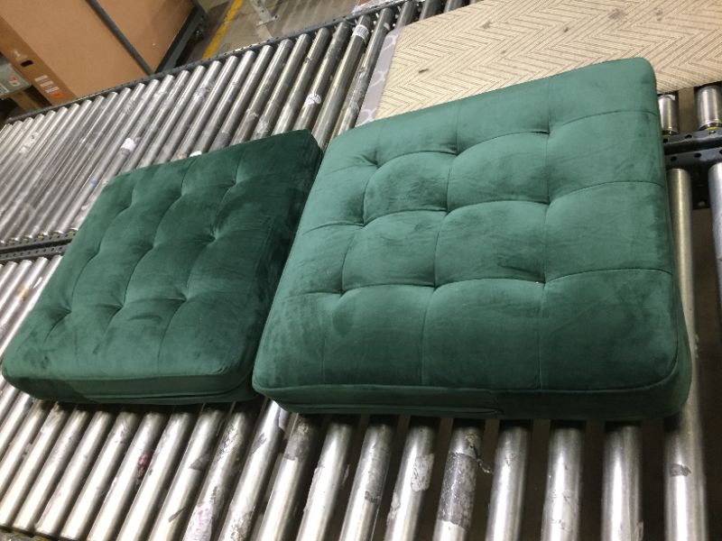Photo 1 of 2 - 25X25 DEEP GREEN UPHOLSTERED  SEAT CUSHIONS 
