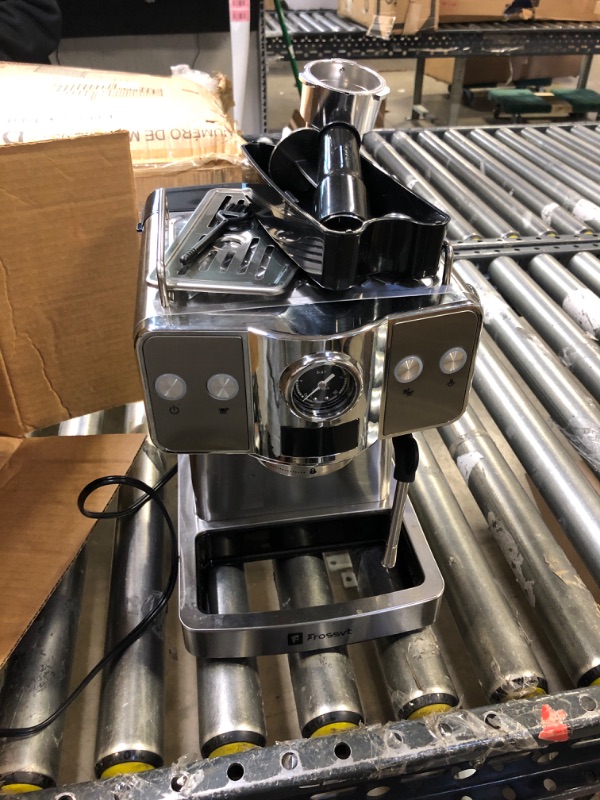 Photo 2 of Frossvt 20 Bar Espresso Machine, Stainless Steel Espresso Machine with Milk Frother for Latte, Cappuccino, Machiato,for Home Espresso Maker, 1.8L Water Tank