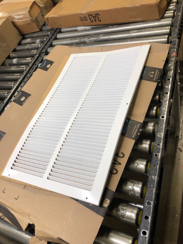Photo 2 of 14"W x 24"H [Duct Opening Size] Steel Return Air Grille (AGC Series) Vent Cover Grill for Sidewall and Ceiling, White | Outer Dimensions: 15.75"W X 25.75"H for 14x24 Duct Opening 14"W x 24"H [Duct Opening]