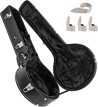 Photo 1 of Banjo Case Black,Kmise Carrying Gig Bag Velvet Interior Padded Protective Hardshell For 5/6 String Full Size Resonator Banjos 41"