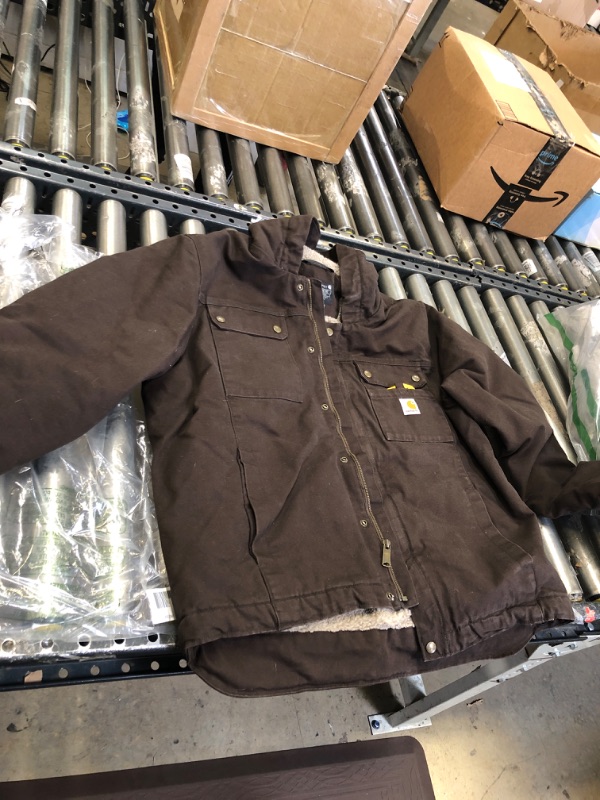 Photo 1 of Carhartt Men's Relaxed Fit Washed Duck Sherpa-Lined Utility Jacket