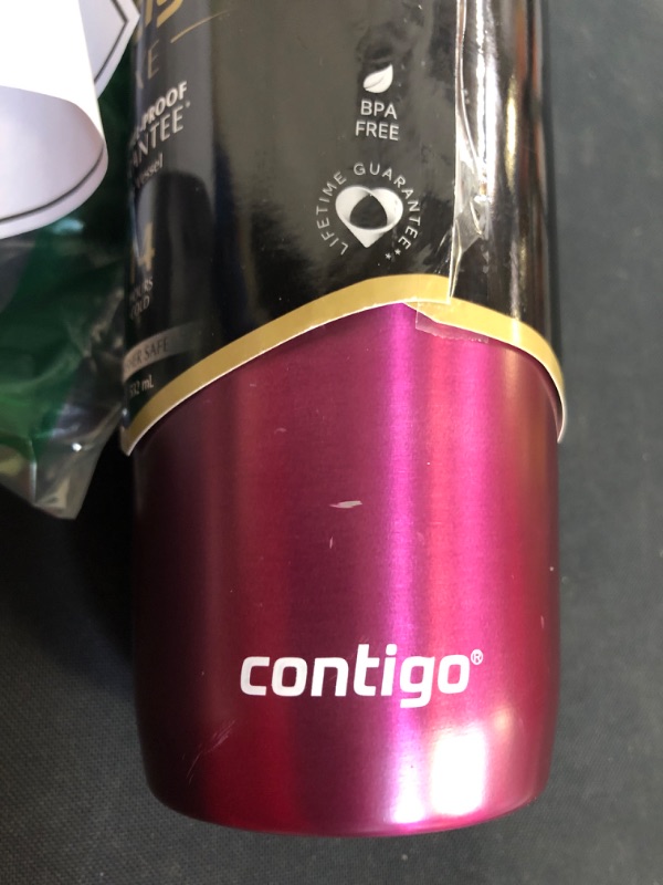 Photo 3 of Contigo Luxe Stainless Steel Tumbler with Spill-Proof Lid and Straw | Insulated Travel Tumbler with No-Spill Straw, 18 oz, Passion Fruit
