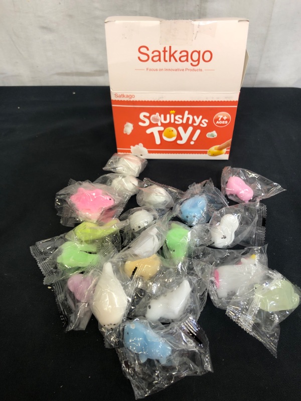 Photo 2 of Satkago Mochi Squishys Toys, 20 pcs Sensory Toys Party Favors Goodie Bag Stuffers for Kids Birthday Party Supplies for Encanto Cocomelon Birthday Party
