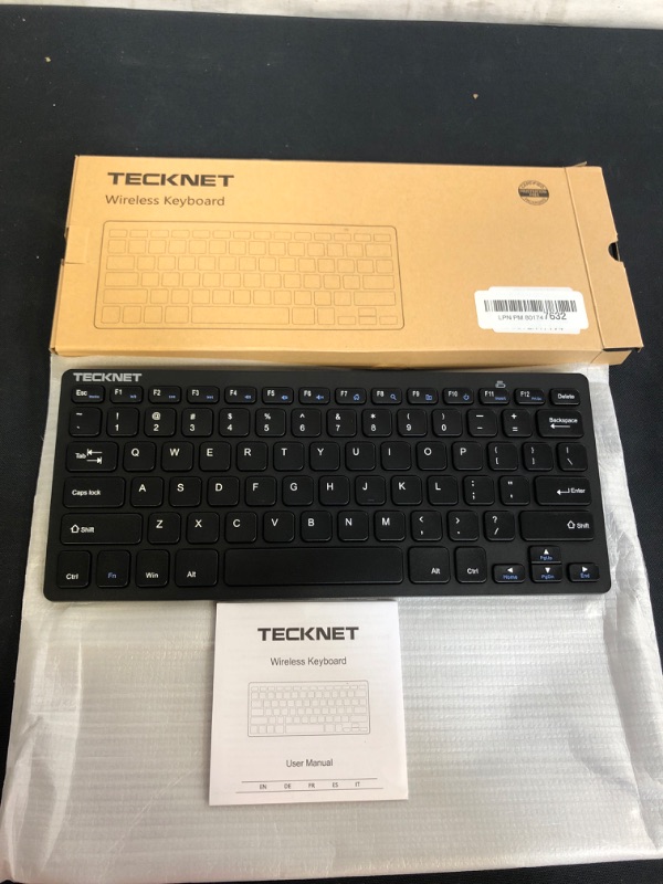 Photo 2 of TECKNET Wireless Keyboard, 2.4G Portable Mini Computer Keyboard, Quiet Click, 12 Media Keys, Print Screen Key, Compact Ergonomic USB Keyboard for Laptop, Desktop, Smart TV, Notebook, Chromebook
