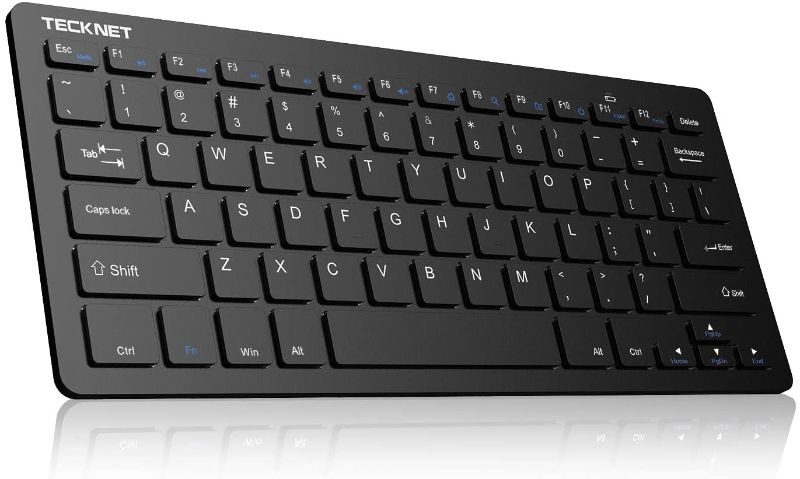 Photo 1 of TECKNET Wireless Keyboard, 2.4G Portable Mini Computer Keyboard, Quiet Click, 12 Media Keys, Print Screen Key, Compact Ergonomic USB Keyboard for Laptop, Desktop, Smart TV, Notebook, Chromebook
