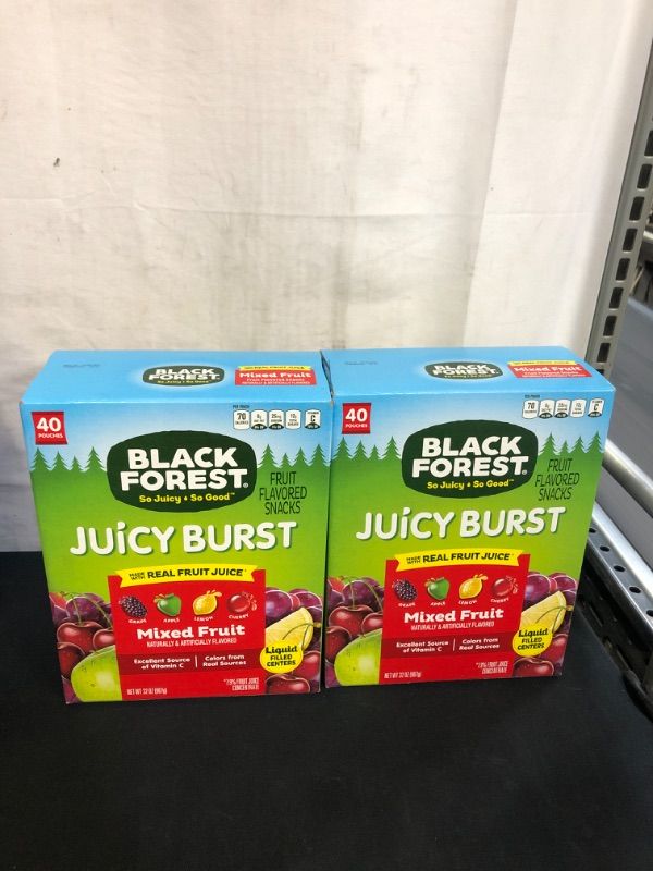 Photo 3 of Black Forest Fruit Snacks Juicy Bursts, Mixed Fruit, 0.8 Ounce (40 Count)
 EXP 09/24/21, 2 COUNT
