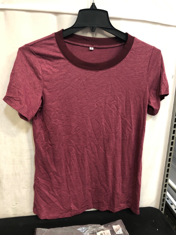 Photo 1 of WOMENS BURGUNDY TEE, SIZE M