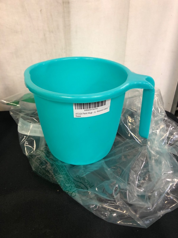 Photo 2 of ATCUSA Plastic Mugs for Bathroom Bath Accessory x 1 Mug Bathing Mugs Dabba camping mug, certified bathing water mug - 1.5 litre capacity - Assorted colors
