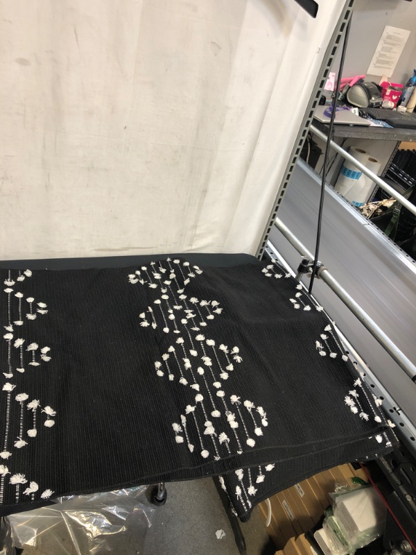 Photo 1 of 2PK BOHEMIAN BLACK AND WHITE RUNNER RUG, 22"X 60"