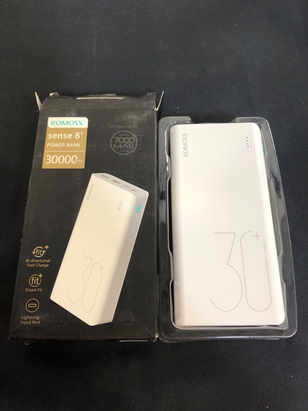 Photo 2 of ROMOSS 30000mAh Power Bank Sense 8+, 18W PD USB C Portable Charger with 3 Outputs & 3 Inputs External Battery Pack Cell Phone Charger Battery Compatible with iPhone 13 12, Samsung Galaxy iPad and More
