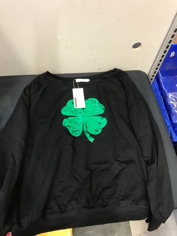 Photo 1 of  womens st patrick's day four clover shamrock long sleeve shirt ( size: xlarge) 