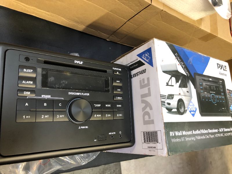 Photo 1 of Pyle PLRVST400 RV Wall Mounted LCD Display Audio Video Multifunctional Digital Receiver System with Bluetooth Capability and Remote Control Included