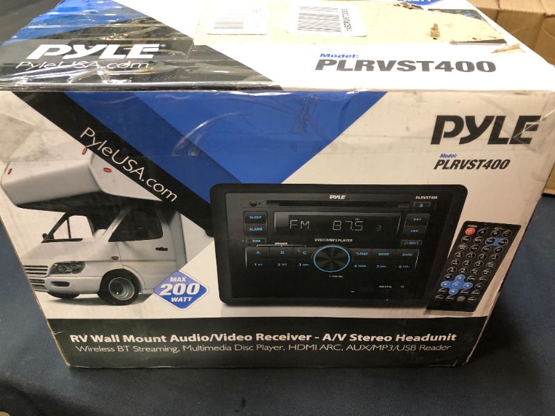 Photo 2 of Pyle PLRVST400 RV Wall Mounted LCD Display Audio Video Multifunctional Digital Receiver System with Bluetooth Capability and Remote Control Included