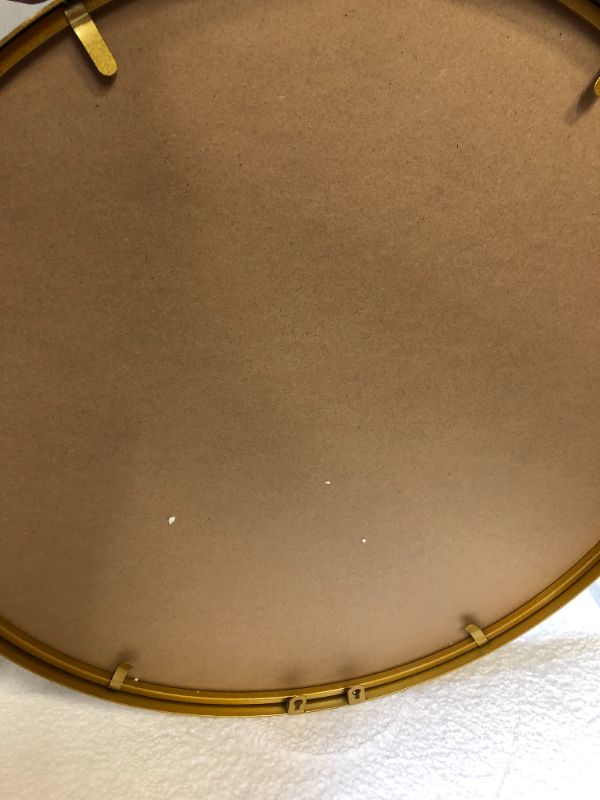 Photo 3 of ANDY STAR Round Gold Mirror, 30'' Brass Mirror with Brushed Gold Frame, Wall Mounted Stainless Steel Metal Frame Round Mirror for Bathroom, Living Room, Bedroom
