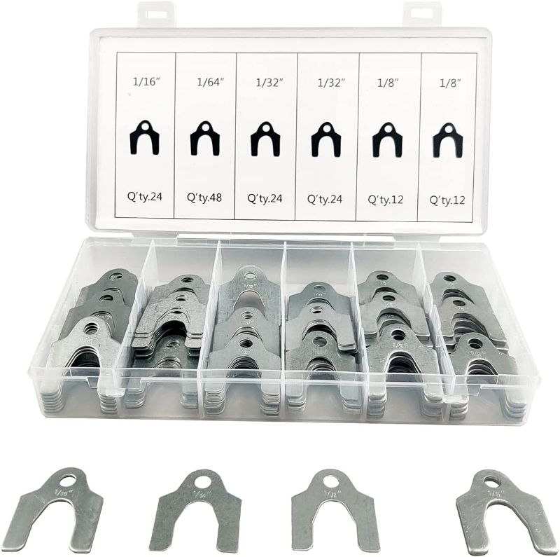 Photo 1 of 144 Pieces Auto Alignment Body Shim 1/16" 1/64" 1/32" 1/8" Alignment Shims Assortment Set
