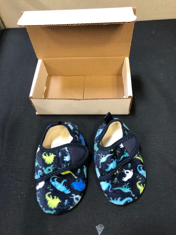 Photo 1 of  boys blue dinosaur booties ( size: unknown ) 