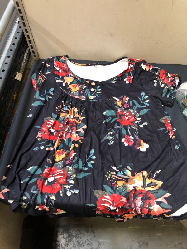 Photo 1 of  WOMENS XLARGE BLACK FLORAL SHIRT 