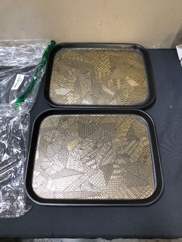 Photo 1 of 2 pc black and gold tray 