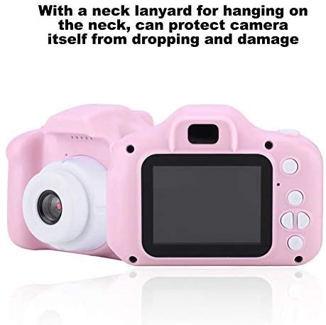 Photo 2 of Mini Portable Kids Camera 2.0in IPS Color Screen Children's Digital Camera with Photo ,Video Function , HD 1080P Camera Children's Camera with Neck Lanyard for Gift Pink