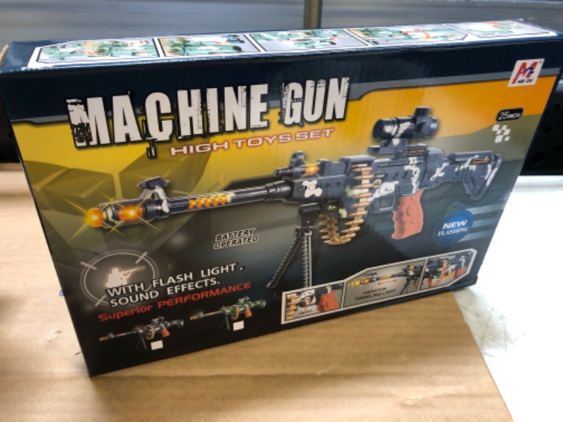 Photo 2 of Gun Toys for Boys Combat Military Mission Machine Gun Toy with LED Flashing Lights and Sound Effects for Kids Playing--------factory sealed 