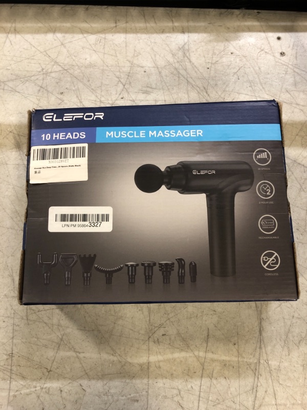 Photo 3 of Massage Gun Deep Tissue,Percussion Back Massager Gun for Athletes Muscle Massage Gun for Pain Relief with 10 Massage Heads & 20 Speeds (Matte Black)