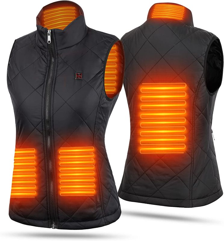 Photo 1 of nomakk Women's Heated Vest with 3 Heating Levels, 4 Heating Zones,Neck Heating Jacket Washable (Batteries not included)- SIZE XX-LARGE