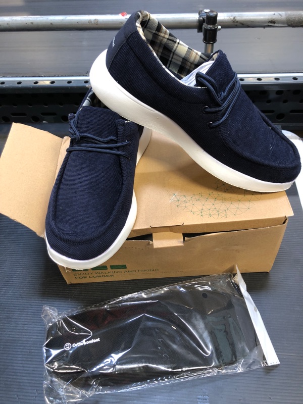 Photo 1 of Size 10----OrthoComfoot Men's Slip On Shoes with Arch Support, Orthopedic Boat Shoes for Plantar Fasciitis, Comfortable Walking Loafers for Heel and Foot Pain Relief