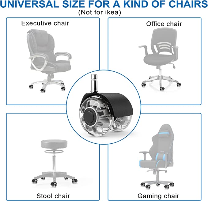 Photo 1 of Office Chair Wheels Replacement-2 Inch Heavy Duty Caster Wheels,Quick & Quiet Rolling Chair Casters (Set of 5)