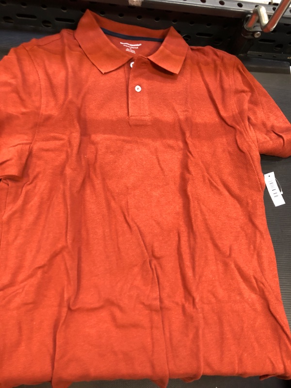 Photo 2 of Amazon Essentials Men's Regular-Fit Cotton Pique Polo Shirt (Available in Big & Tall) Medium Rust