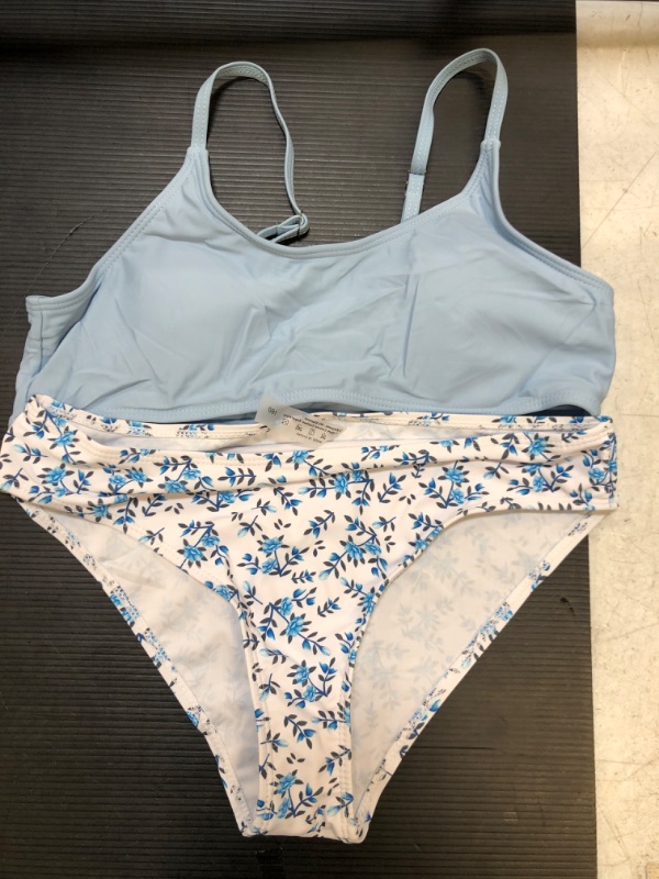 Photo 1 of 2 PIECE BLUE AND WHITE SWIMSUIT SIZE M